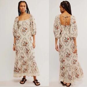 Free People Ethereal Dainty All the Attitude Printed Maxi Dress Large Cottage